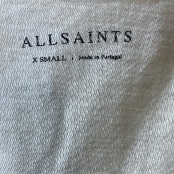 All Saints Tany White Dress size XS Asymmetrical Shark Teeth Hem Sleeveless - Picture 8 of 9